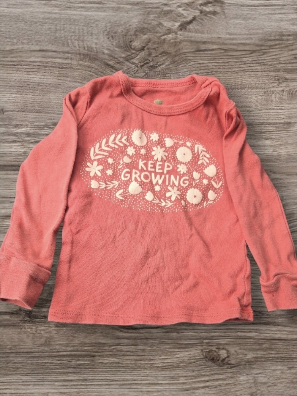 DIP 'Keep Growing' Coral Long-Sleeve Kids Top - Size 2T EUC